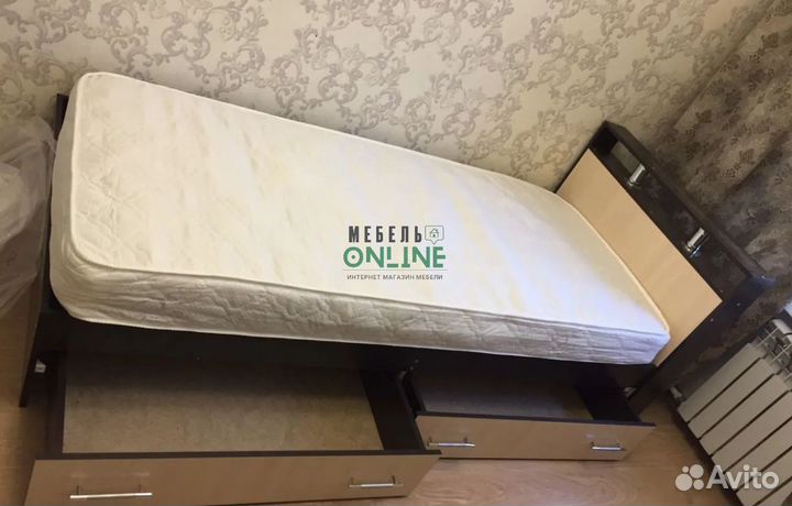 Кровать односпальная 90х200 с ящиками