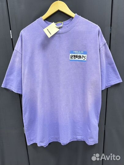 Футболка Vetements oversize Hello my name унисекс