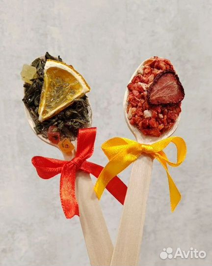 Чайные ложечки с чаем подарок новый год чай