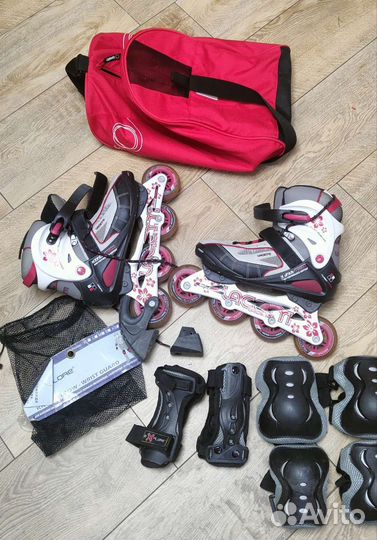 Ролики женские 38-39р с сумкой и защитой