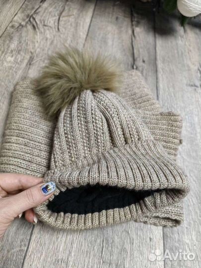 Комплект шапка и снуд женский новый