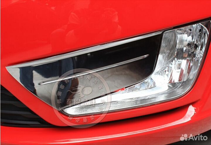 KIA RIO накладки на противотуманные фары хром