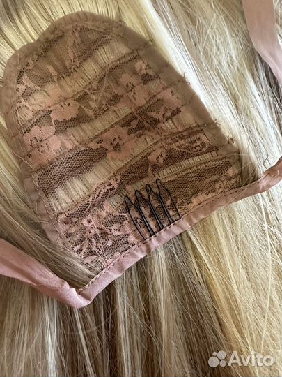 Накладной хвост блонд 60 см