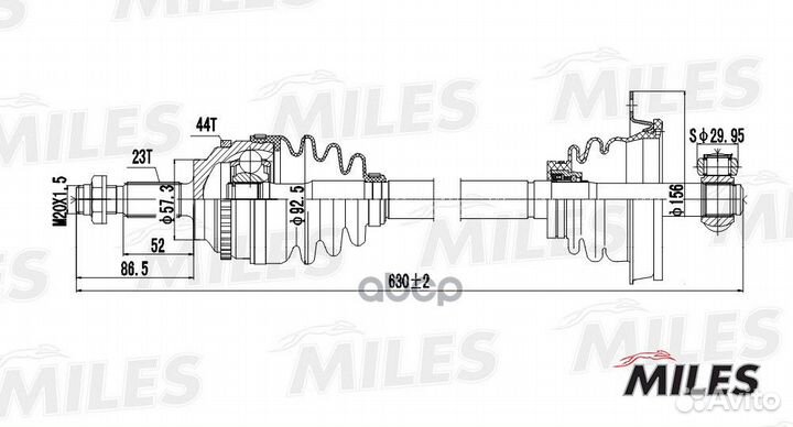 Привод в сборе renault clio II/kangoo 1.5D 01-0