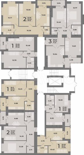 3-к. квартира, 78,4 м², 1/10 эт.