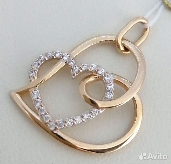 Подвес / 1,43г / Золото585 / фианиты круглые