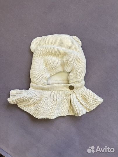 Шапка шлем для новорожденных 38-42