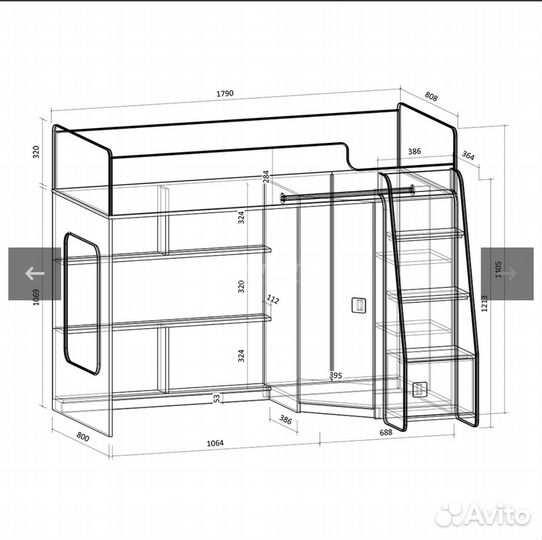 Кровать чердак