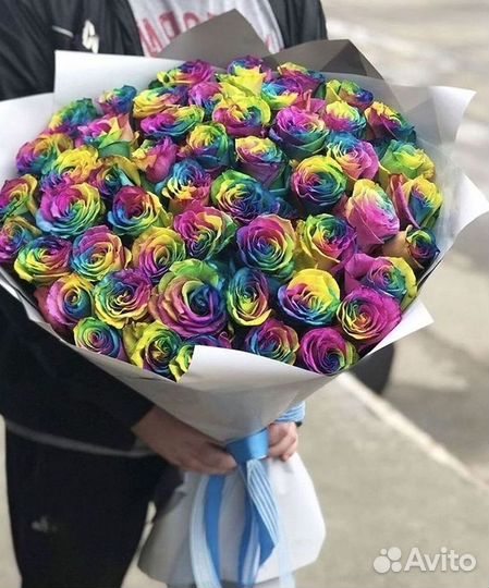 Радужные розы. Цветы Букеты с доставкой