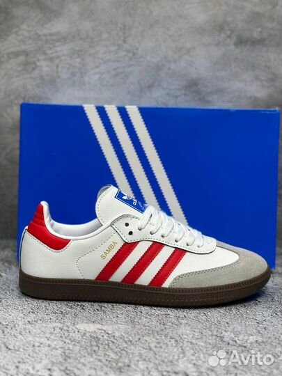 Кроссовки Adidas Samba OG White Better Scarlet