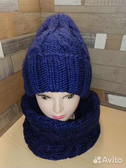 Комплект шапка и снуд женский