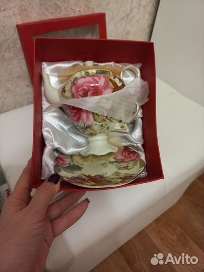 Сервиз чайный, фарфор, 3 предмета