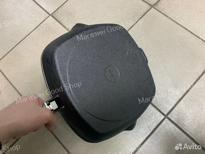 Сковорода гриль чугунная 280x280