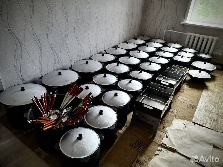 Казан чугунный10л,12л,16л,22л+шумовка в подарок