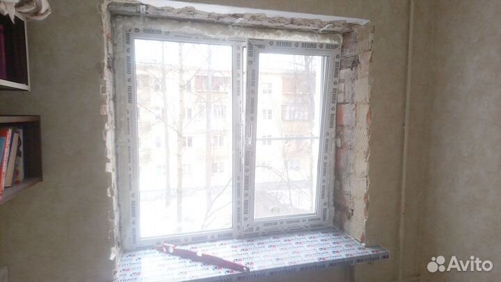 Двухстворчатое окно 1400х1600 под ключ