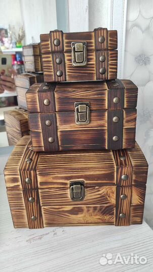 Сундук деревянный набор