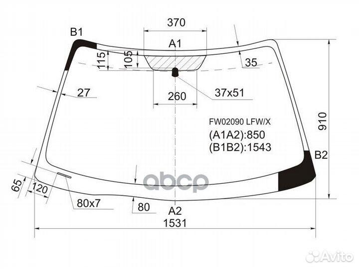 Стекло лобовое toyota solara 2D CPE 98-03 fw020