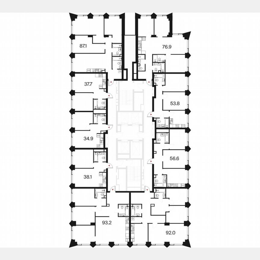 3-к. квартира, 92 м², 29/44 эт.