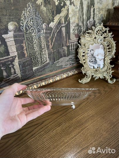 Винтажная ваза фруктовница серебрение Германия