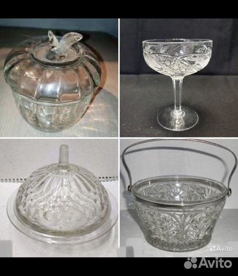 Хрусталь СССР Рюмки Ваза Конфетница Поднос