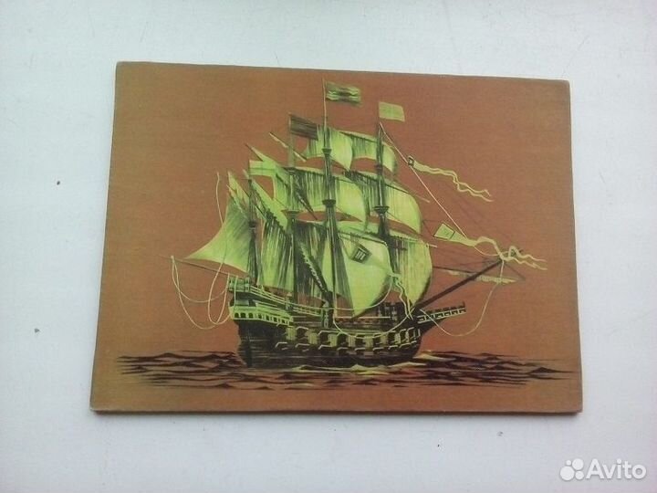 Картина Парусник, 22х16 см. Сост. отл