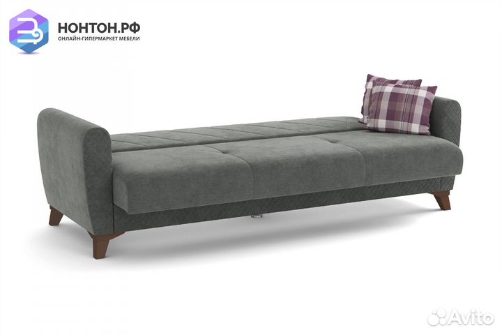 Диван книжка Эдвин 3-х местный темно-серый