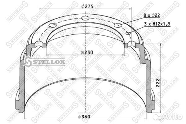 85-00098-SX барабан торм 360x140/156 H222 d230