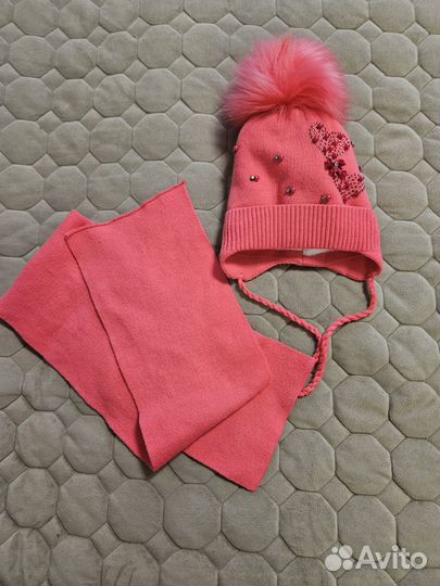 Зимний комплект шапка, шарф