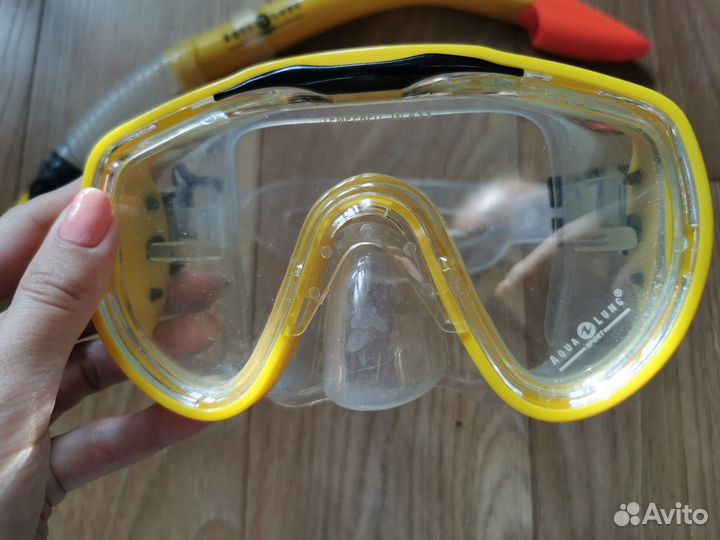 Маска для снорклинга с трубкой, шапочка