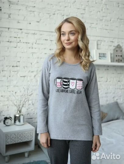 Пижама женская теплая 44