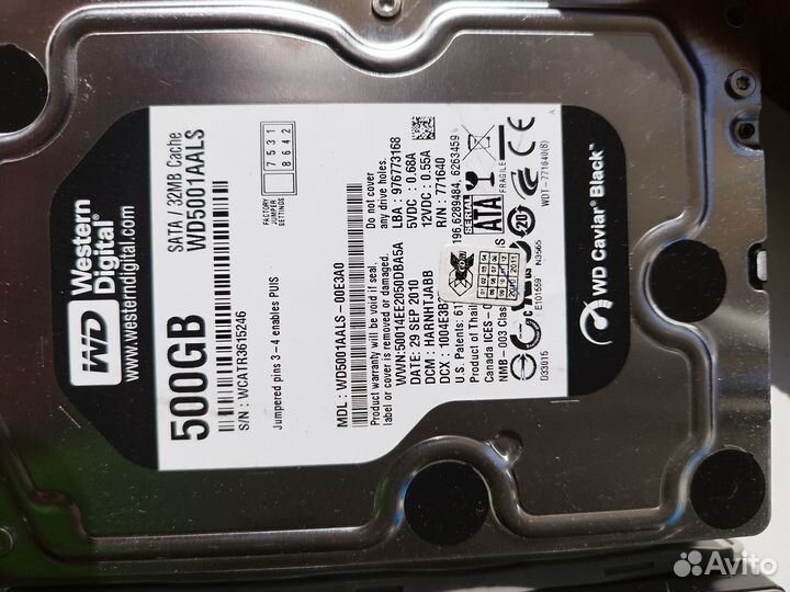 Жд Western Digital Black WD5001aals 500GB 7200 RPM