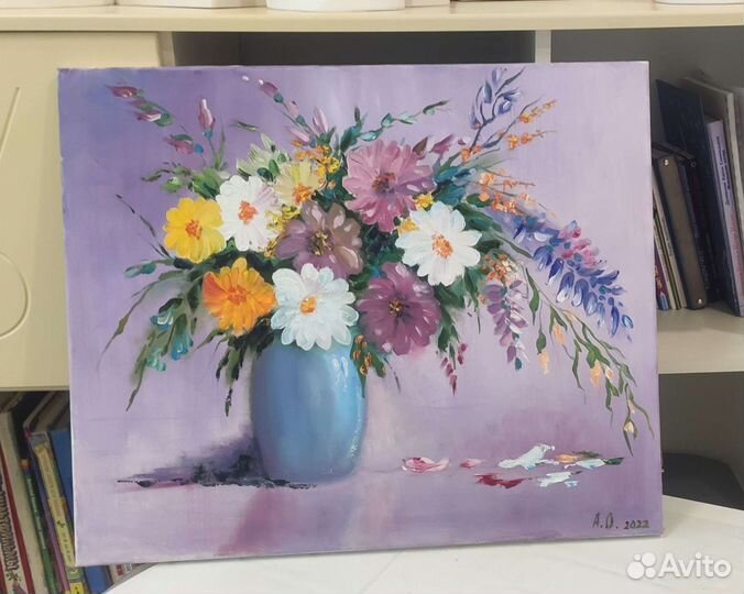 Картина маслом на холсте цветы