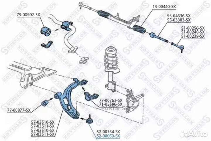Stellox 5200050SX 52-00050-SX опора шаровая\ Fiat