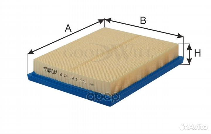 Фильтр воздушный AG670 AG670 Goodwill