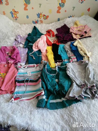 Большой пакет одежды для девочки р. 98