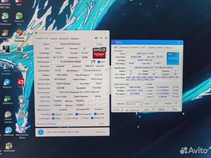 Игровой компьютер i5 11400/ AMD RX/ 512gb ssd