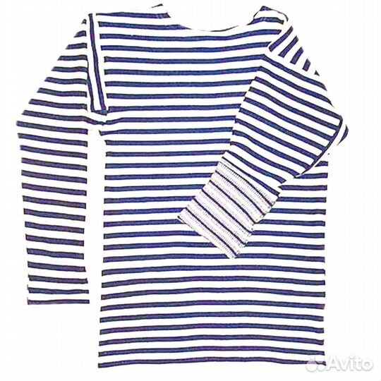 4441 Тельняшка двойной вязки, хлопок, голубая