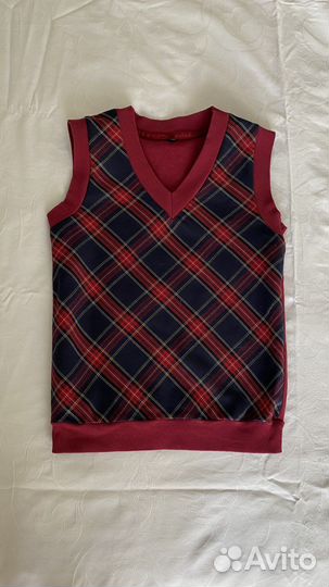 Жилет школьный клетка
