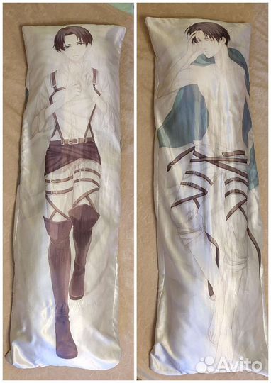 Подушка Атака Титанов, дакимакура Леви, 150*50