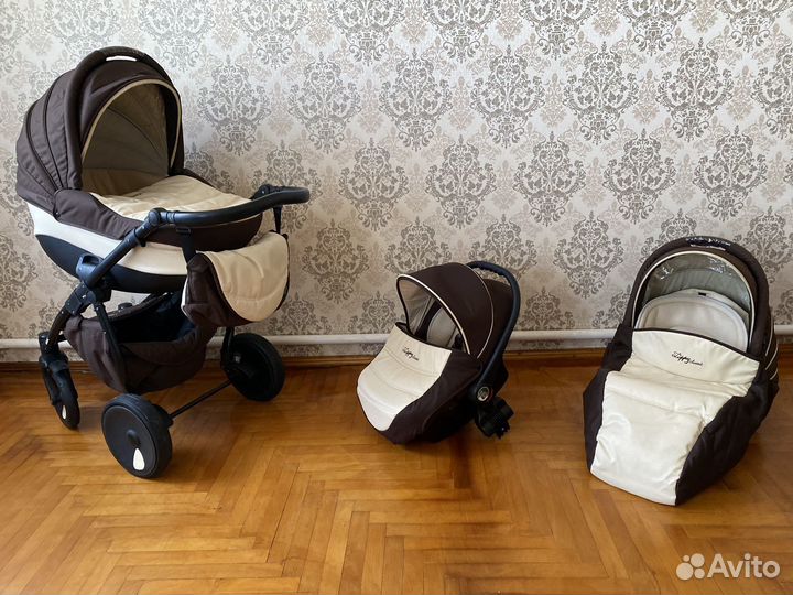 Коляска tuttis zippy 3 in 1 в экокоже