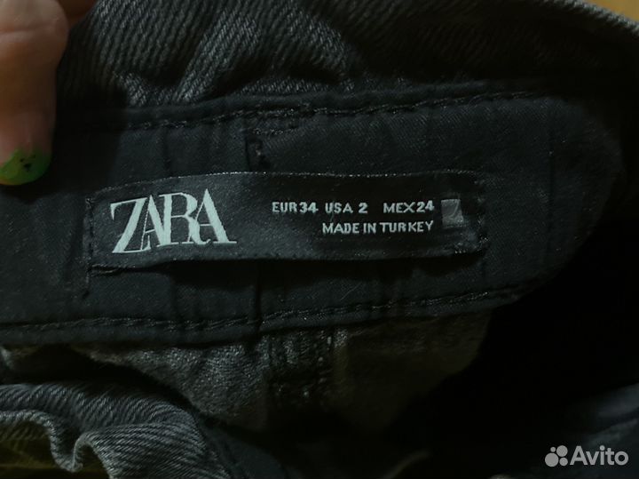 Джинсы женские zara mom 34, 44 (M) размер, черные