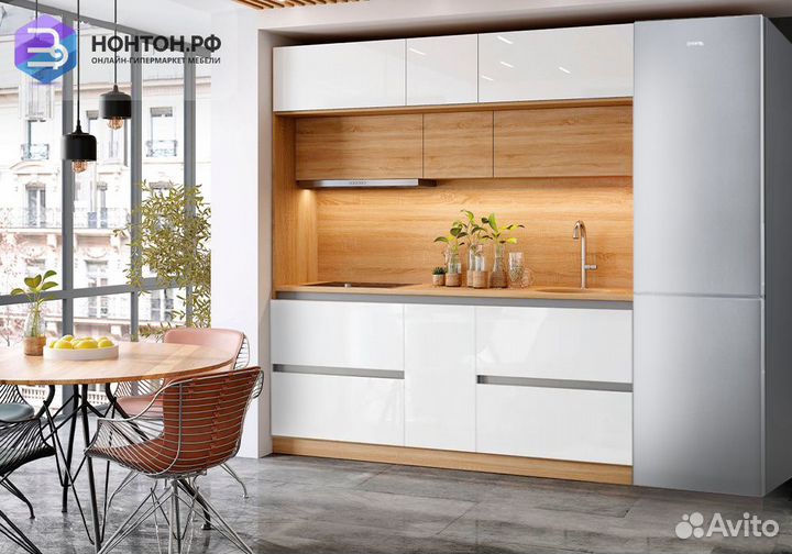 Центральная секция Карина 2.05 м белый глянцевый