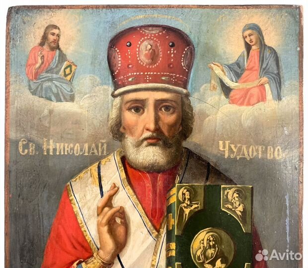 Икона святой Николай Зимний 19 век