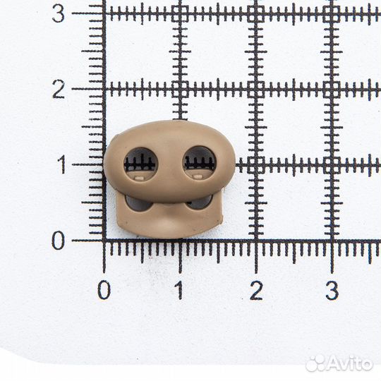 Бежевый 103-М Фиксатор (стопор) 'Овал' малый двухдырочный d4мм, 14*17мм, пп (бежевый), 100 шт