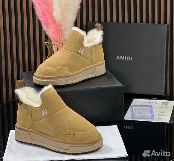 Угги зимние Amiri Malibu из натуральной замши