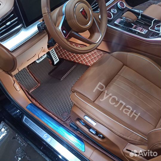 3D коврики из экокожи Hongqi H9