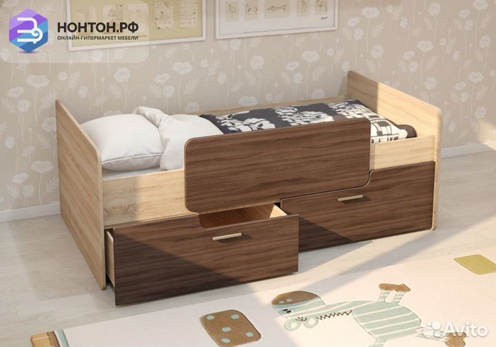 Кровать детская Умка ясень темный