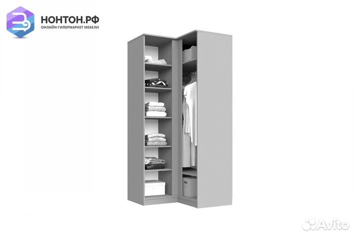 Шкаф угловой Челси белый глянец / белый