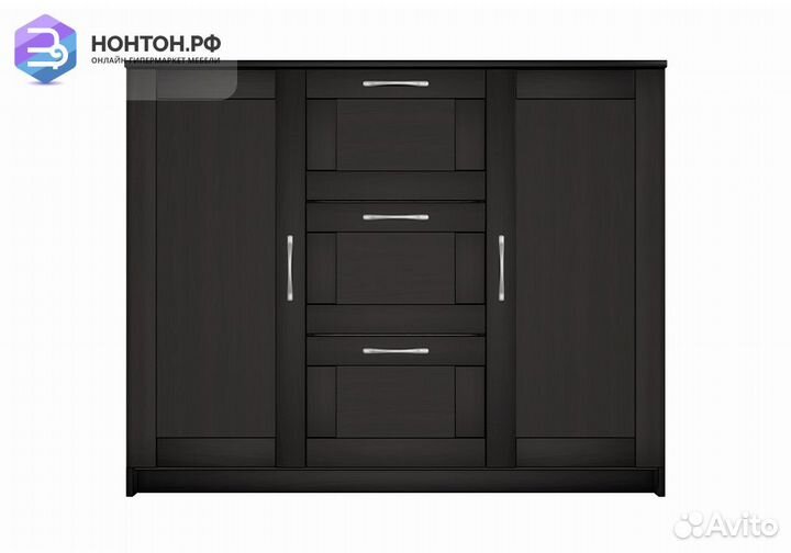 Комод с дверцами Сириус 3 ящика дуб венге