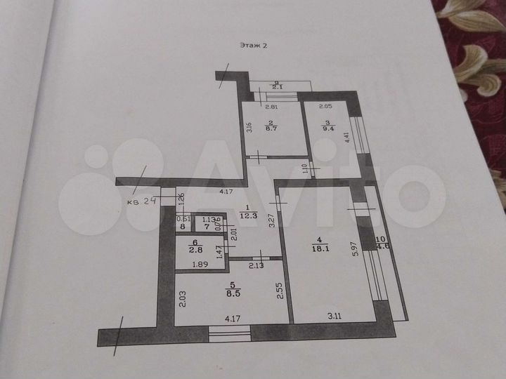 3-к. квартира, 63,4 м², 2/3 эт.